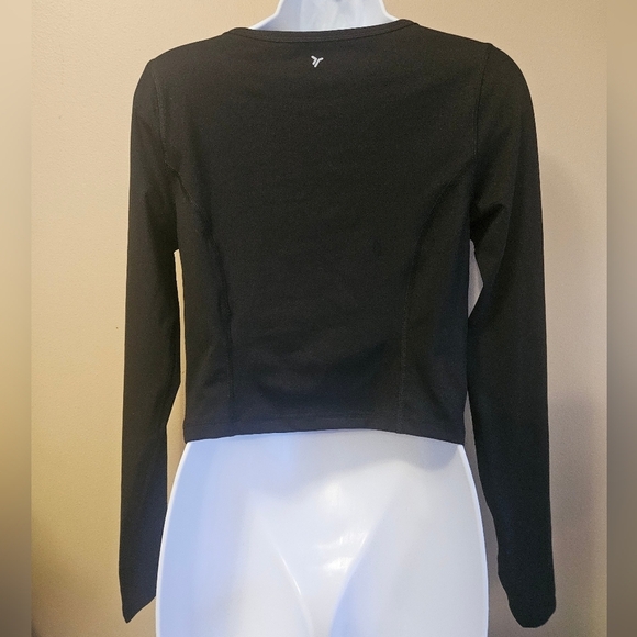 Old Navy Active Women's Size S Powersoft Black Cropped Longsleeve Top Thumbholes - Picture 2 of 6
